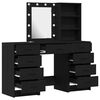 vidaXL Tavolo da Trucco 3 pcs Nero 40 x 41 x 135 cm Legno multistrato