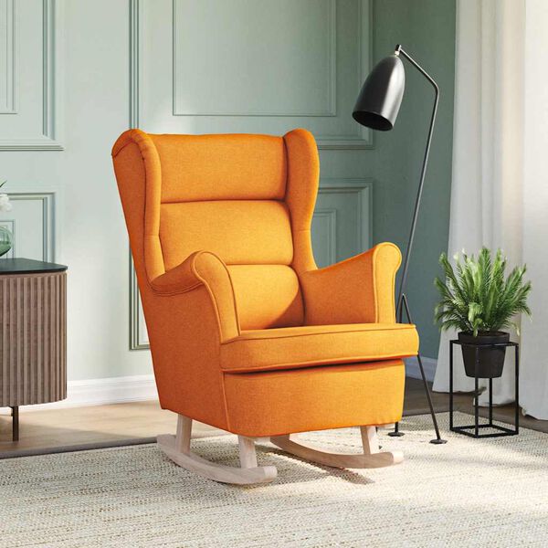 vidaXL Sedia a Dondolo Giallo Scuro 74x90x102 cm in Tessuto