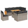 vidaXL Set Divano da Giardino 9 pz con Cuscini Grigio in Polyrattan