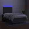 vidaXL Letto a Molle Materasso e LED Grigio Scuro 120x200cm in Tessuto