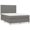 vidaXL Giroletto a Molle con Materasso Grigio Scuro 140x190 cm Tessuto