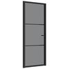 vidaXL Porta Interna 83x201,5 cm Nero Opaco Vetro ESG e Alluminio