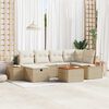 vidaXL Set Divano da Giardino con cuscino 7 pcs Beige polyrattan