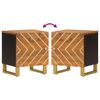 vidaXL Comodini 2 pz Marrone e Nero in Legno Massello di Mango