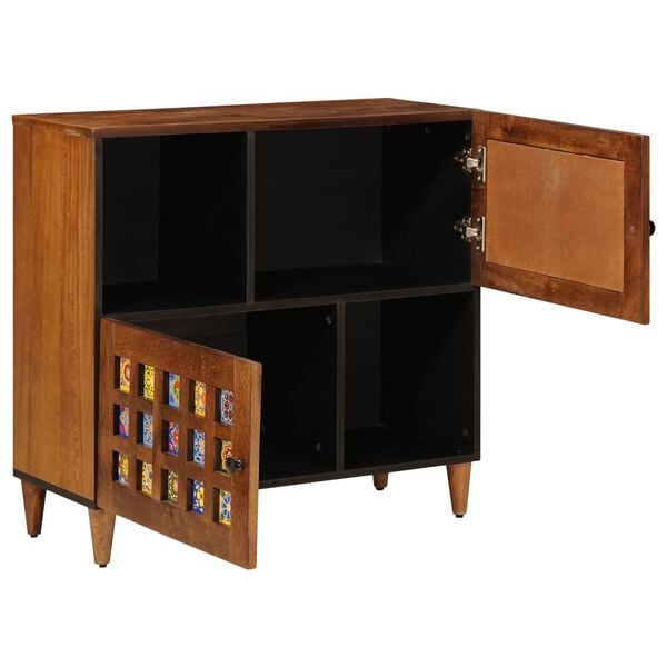 vidaXL Credenza Noce 80 x 33,5 x 75 cm Legno di mango massello