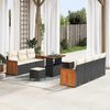 vidaXL Set Divano da Giardino 10 pcs Nero e Crema polyrattan