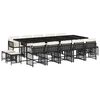 vidaXL Set da Pranzo da Giardino 15 pz con Cuscini Nero in Polyrattan