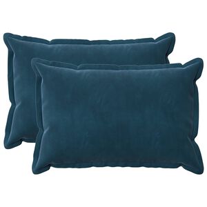 vidaXL Cuscino con cuscino HOUTEN 2 pz Blu Velluto