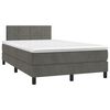 vidaXL Letto a Molle con Materasso e LED Grigio Scuro 120x200 cm