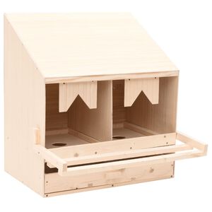vidaXL Casetta Cova per Galline 2 Scomparti 63x40x65 cm Legno di Pino