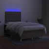 vidaXL Letto a Molle con Materasso e LED Tortora 120x190 cm in Tessuto