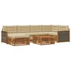 vidaXL Set di divani da esterno 7 pz Naturale e Beige