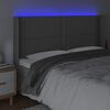 vidaXL Testiera a LED Grigio 163x16x118/128cm in Similpelle