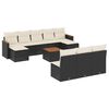 vidaXL Set Divani da Giardino 11 pz con Cuscini in Polyrattan Nero