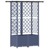 vidaXL Letto Rialzato con Griglia e Tetto Grigio 124 x 40 x 136 cm PP