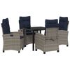 vidaXL Set da Pranzo per Giardino 5 pz Grigio polyrattan