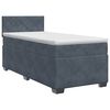vidaXL Letto box spring con materasso Grigio Scuro 90 x 200 cm Velluto