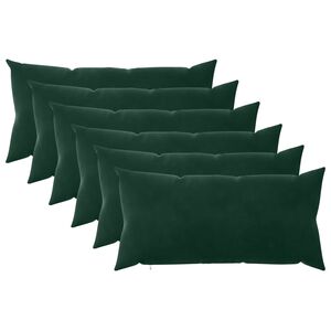 vidaXL Cuscino con cuscino HEERLEN 6 pz Verde Scuro Velluto