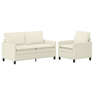 vidaXL Set di divani 2 pz Crema Tessuto