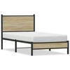 vidaXL Giroletto senza Materaso in Metallo Rovere Sonoma 90x190 cm