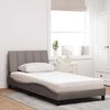 vidaXL Letto con Materasso Hanko Tortora 100x200 cm in Tessuto