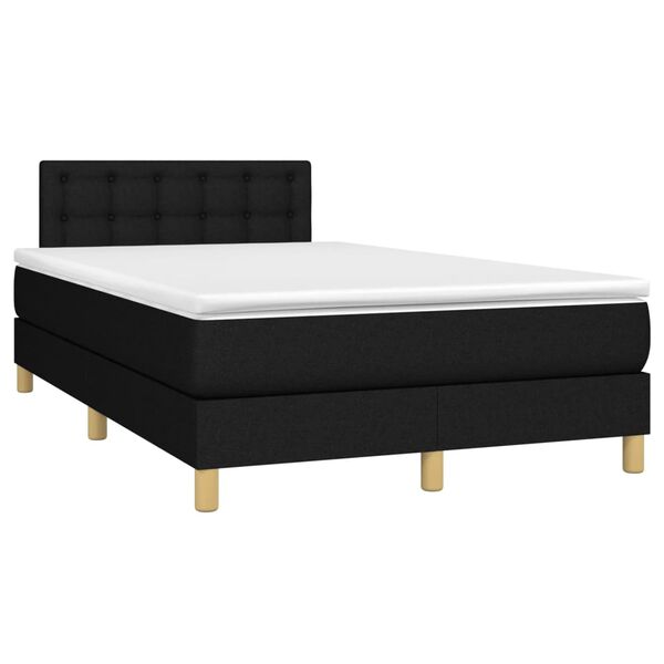 vidaXL Letto a Molle con Materasso e LED Nero 120x190 cm in Tessuto