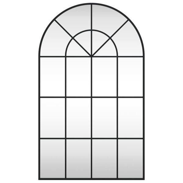 vidaXL Specchio da Parete Nero 60x100 cm Arco in Ferro