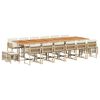 vidaXL Set da Pranzo da Giardino 17 pz con Cuscini Beige in Polyrattan