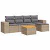 vidaXL Set Divano da Giardino 6 pz con Cuscini Beige in Polyrattan