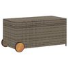 vidaXL Contenitore da Giardino con Ruote Grigio 190L in Polyrattan