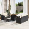 vidaXL Set Divano da Giardino 8 pcs Nero polyrattan