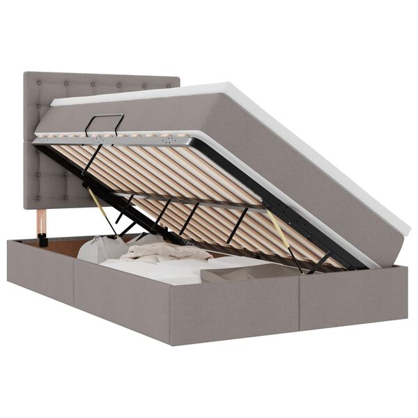 vidaXL Letto con contenitore e LED Talpa 120 x 200 cm Poliestere