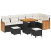 vidaXL Set Divano da Giardino con cuscino 9 pcs Nero e Crema