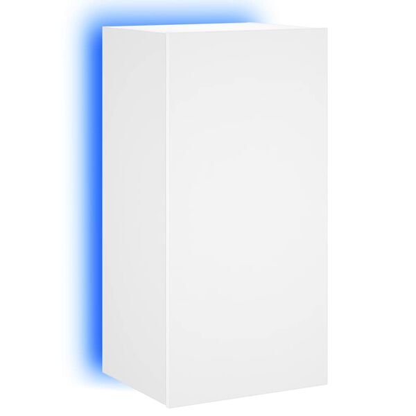 vidaXL Mobile TV a Parete con Luci LED Bianco 40,5x35x80 cm