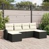 vidaXL Set Divano da Giardino 6 pcs Nero Rattan in Polipropilene