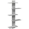vidaXL Mensola a muro flottante Grigio Cemento 48,5 x 15 x 101 cm