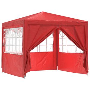 vidaXL Tenda Party 250 x 250 x 240 cm Rosso PE e Acciaio