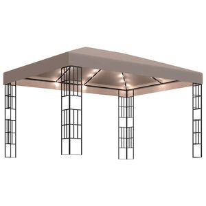 vidaXL Gazebo con Luci a Stringa LED 4x3 m Grigio Talpa