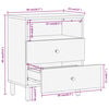 vidaXL Comodino 50x33x60 cm in Legno Massello di Acacia