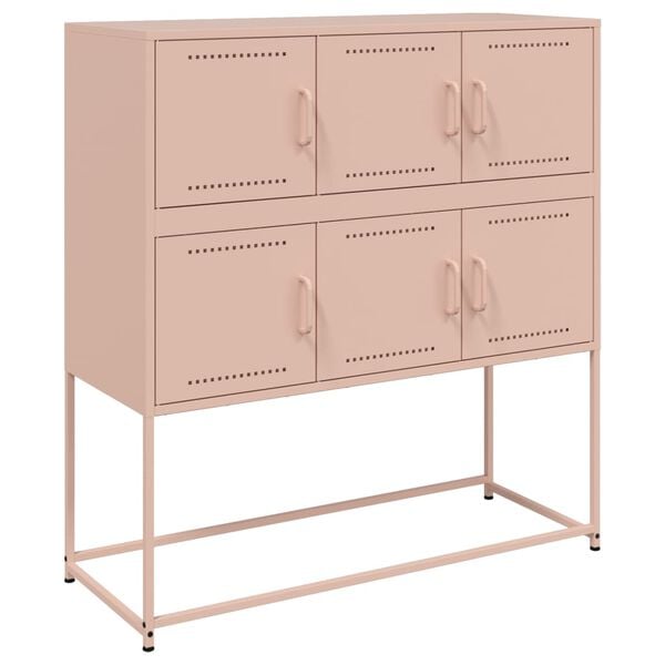 vidaXL Credenza Rosa 100,5x39x107 cm in Acciaio