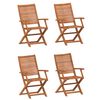 vidaXL Sedie Giardino Pieghevoli 4 pz 57x66x95cm Legno Massello Acacia