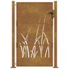 vidaXL Cancello da giardino 100x150 cm in acciaio Corten con design erba