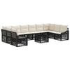 vidaXL Set Divano da Giardino 11 pz Nero polyrattan