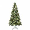 vidaXL Albero di Natale Artificiale Preilluminato con Pigne 210 cm