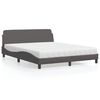 vidaXL Letto con Materasso Dover Grigio 160x200 cm in Similpelle