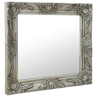 vidaXL Specchio da Parete Stile Barocco 60x60 cm Argento