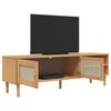 vidaXL Mobile TV SENJA Aspetto Rattan Marrone 158x40x49 Massello Pino