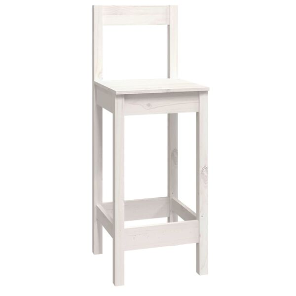 vidaXL Set da Bar 9 pz Bianco in Legno Massello di Pino