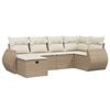 vidaXL Set Divano da Giardino 6 pz con Cuscini Beige in Polyrattan