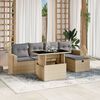 vidaXL Set Divano da Giardino 6 pz con Cuscini Beige in Polyrattan